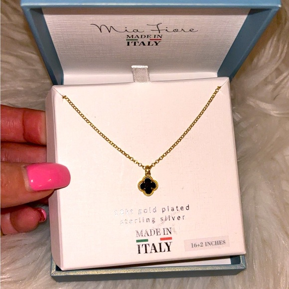 Never Worn & Brand New Mia Fiore Clover Leaf Necklace in yellow gold tone. 16+2 - Picture 1 of 6